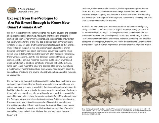 Thumbnail of Excerpt from the Prologue to <em>Are We Smart Enough to Know How Smart Animals Are?</em>, PDF