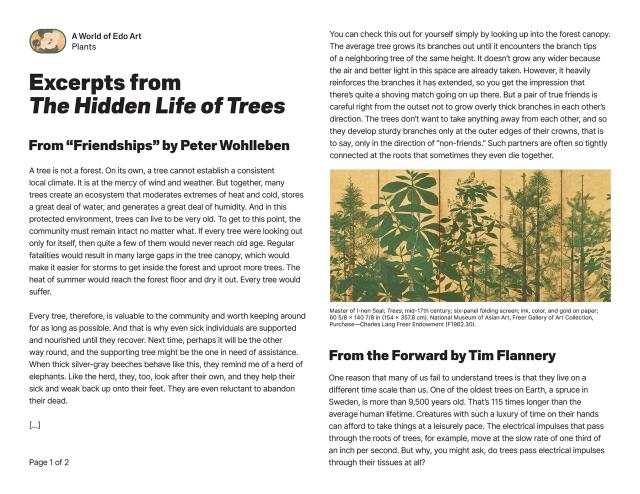 Thumbnail of Excerpts from <em>The Hidden Life of Trees</em>, PDF
