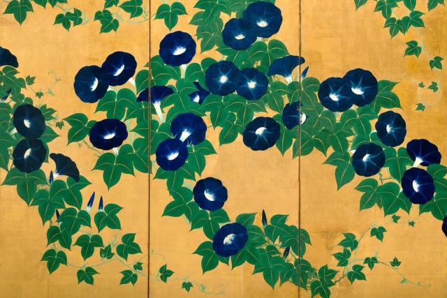 Image of 朝顔図屏風 by Suzuki Kiitsu