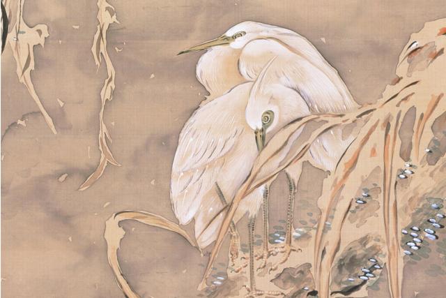 Image of 雪中白鷺図 by Tsubaki Chinzan