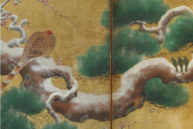 Image of 松に雉図屏風 by Kanō School