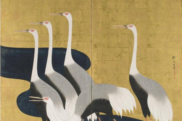 Image of 群鶴図屏風 by Sakai Hōitsu