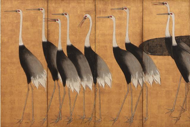 Image of 群鶴図屏風 by Ogata Kōrin