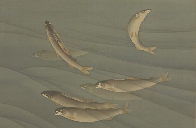 Image of 鮎に瀧図 by Koizumi Ayaru