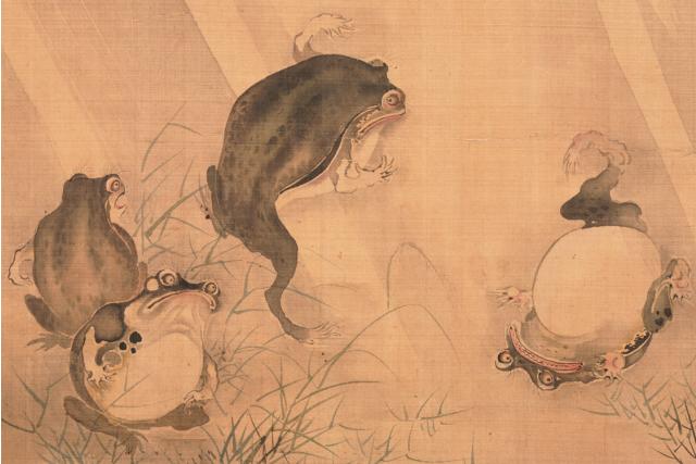 Image of 蛙の相撲図 by Mori Shūhō