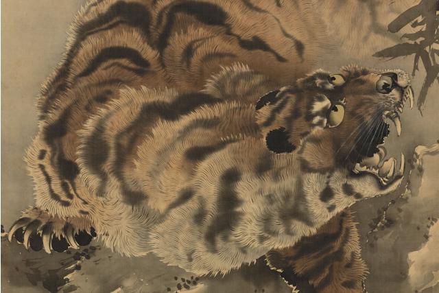 Image of 竹に虎図 by Ganku