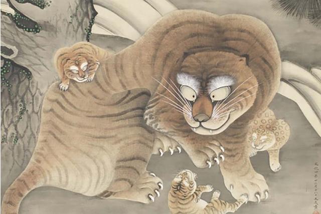 Image of 虎に鵲図 by Tani Bunchō