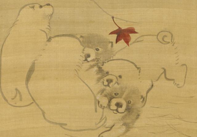 Image of 楓下狗子図 by Nagasawa Rosetsu