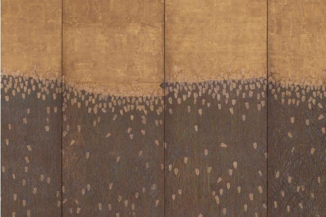 Image of 麦野図屏風 by Unsigned