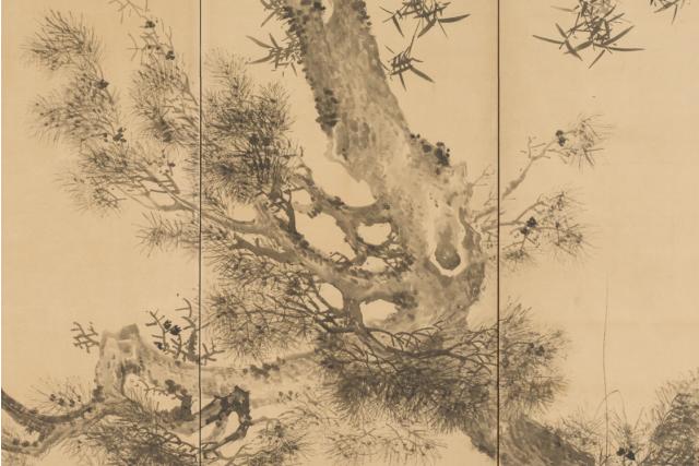 Image of 松竹梅屏風 by Yamamoto Baiitsu