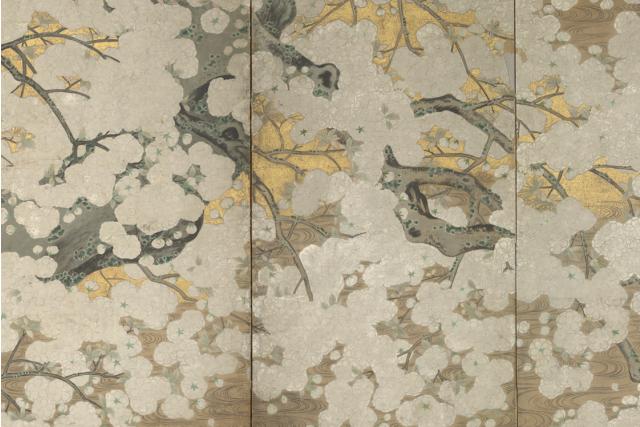 Image of 桜流水図屏風 by Kanō School