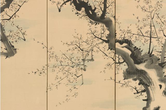 Image of 老梅図屏風 by Ike Gyokuran