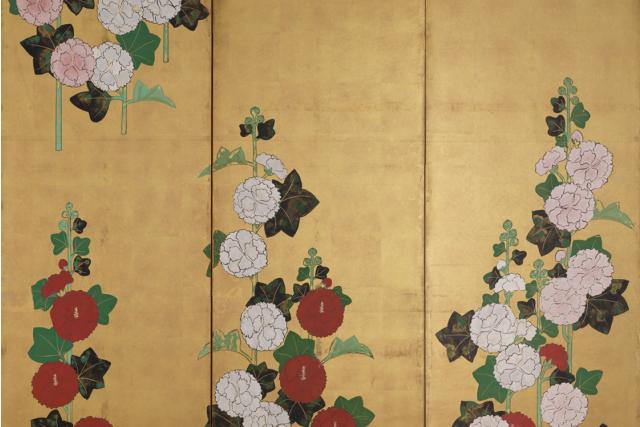 Image of 立葵図屏風 by Ogata Kenzan