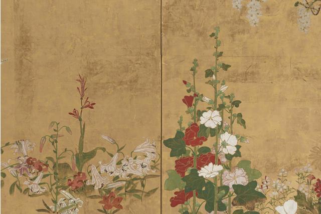 Image of 花木図屏風 by Watanabe Shikō
